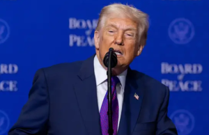 Trump goes on confusing rant about Melania and details putting hand ‘on certain part of her body’ during Board of Peace speech