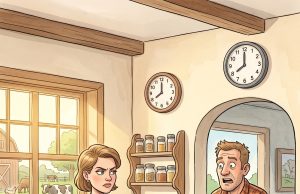 Little James comes down to breakfast.