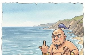 A Man Was Walking Along A California Beach