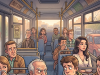 An Old Man Joker boarded a buswith a Beautiful Girl sitting close to him.