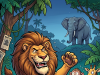 A big old lion woke up one morning feeling really rowdy and mean.