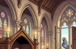 A teenage boy goes to church to confess his sins.